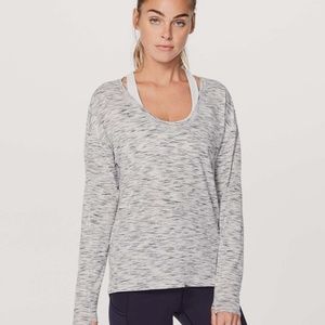 SOLD Lululemon Meant to Move Long Sleeve Tiger Space Dye Black and White Size 8